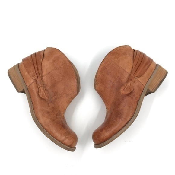 Anthropologie Miss Albright Cognac Leather Darla Ankle Boots Size 6.5 - Picture 3 of 13